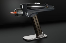 The Original Series Start Trek Phaser on its stand