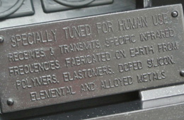 text detail under the stand of the 11th Doctors Sonic Screwdriver