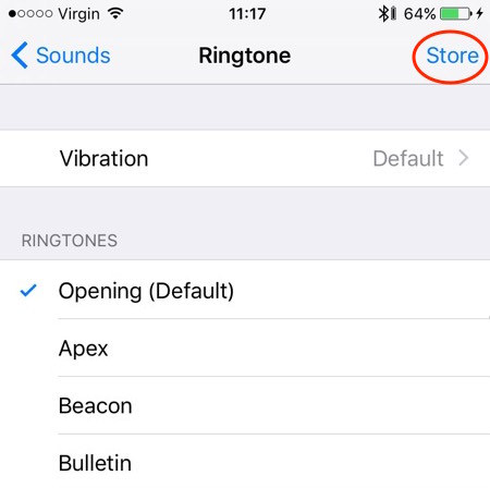 iPhone ringtone store