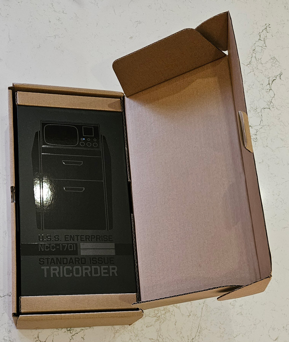Tricorder Merch box with transit packaging as standard