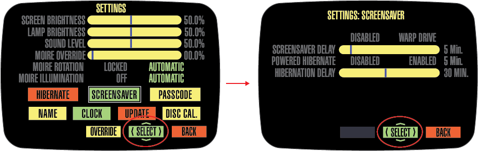 upgraded saver settings